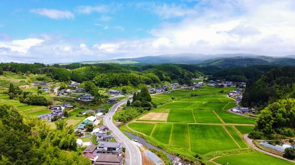 Drone写真(田舎道) Drone写真(田舎道) 風景,自然,眺めの写真素材