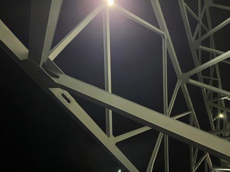 月夜 月夜 鉄骨,骨,シンボルタワーの写真素材