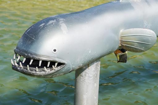 佐賀 干潟よか公園ワラスボ型噴水2 ワラスボ型噴水,噴水,ワラスボの写真素材