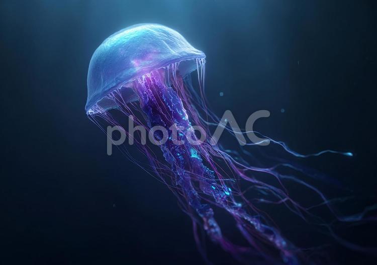 水中アートのようなクラゲ クラゲ,深海,海洋生物の写真素材