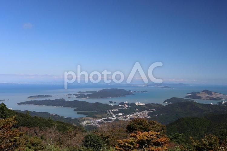 伊勢を見下ろす 伊勢市,三重県,伊勢志摩スカイラインの写真素材