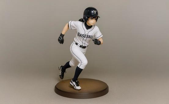 野球をする人物のフィギュア 野球をする人物のフィギュアの写真