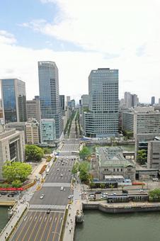 御堂筋と大阪の街並み 御堂筋と大阪の街並み 大阪,御堂筋,淀屋橋の写真素材