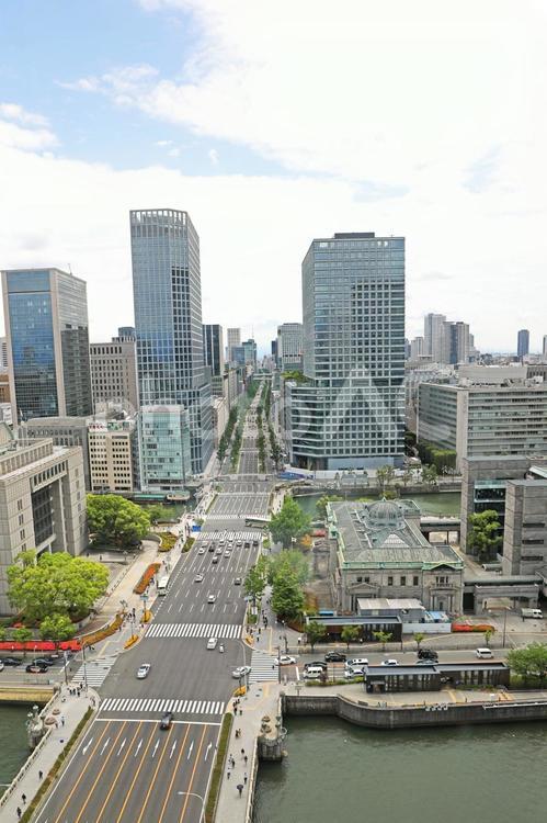 御堂筋と大阪の街並み 大阪,御堂筋,淀屋橋の写真素材