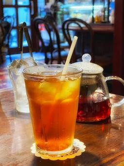 レトロカフェのアイスティー レトロカフェのアイスティーの写真