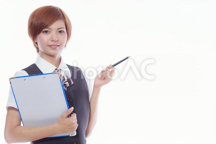 案内するビジネスウーマン 日本人,女性,人物の写真素材