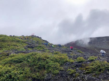 Climbing, Mt. Fuji, Climbers, People climbing Mt. Fuji / Image material of climbers Climbing, Mt. Fuji, Climbers, People climbing Mt. Fuji / Image material of climbers