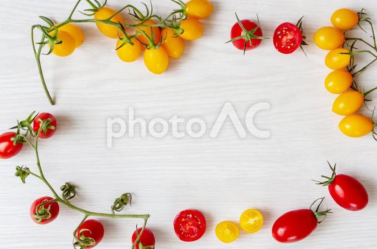 トマトのフレーム 野菜,トマト,ミニトマトの写真素材