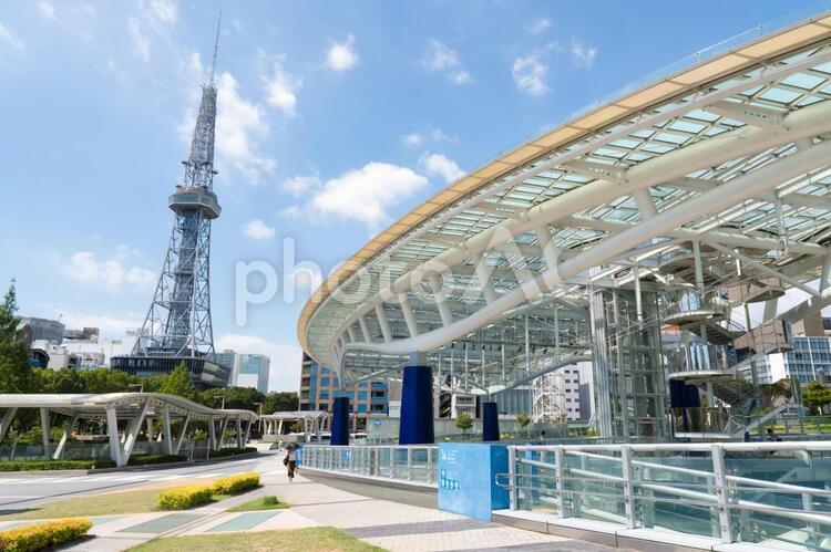 名古屋の風景 オアシス,オアシス21,水の宇宙船の写真素材