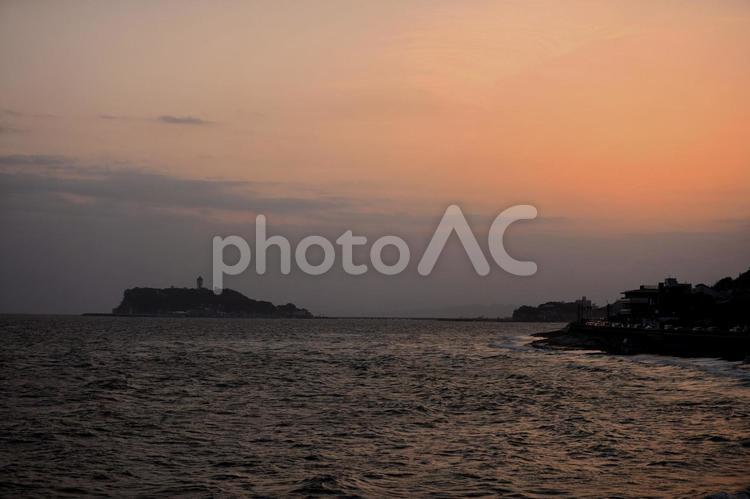 江ノ島 夕暮 江ノ島 夕暮 江ノ島,海岸,海の写真素材