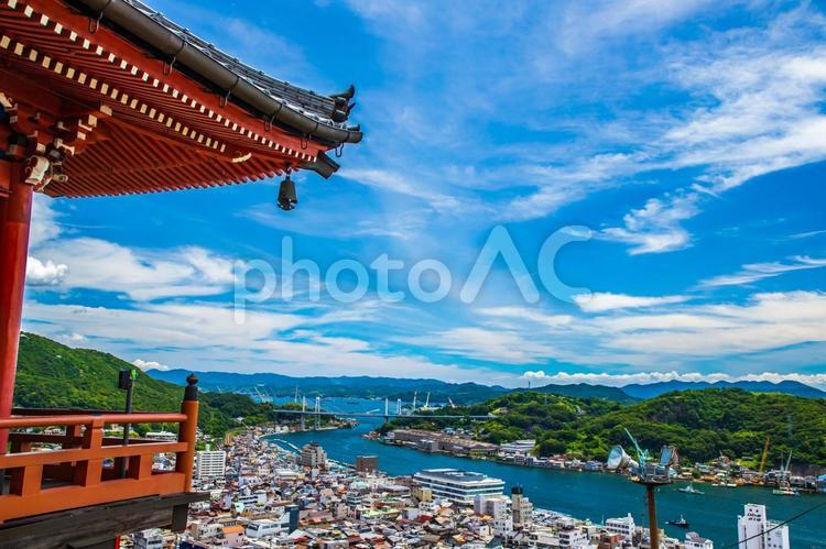 広島県・尾道　千光寺から望む景色　　　 尾道,千光寺,空の写真素材