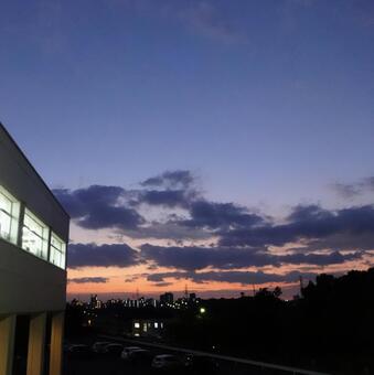 学校 学校 学校,夕焼け,空の写真素材