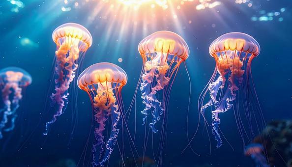 光に包まれるクラゲの舞の写真