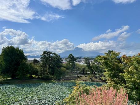 自然の眺め 美しい自然,青空,白い雲の写真素材