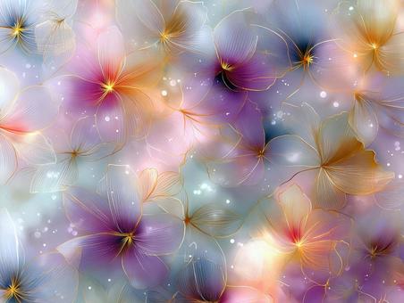 金色のラインアートと幻想的な花々 金色のラインアートと幻想的な花々の写真