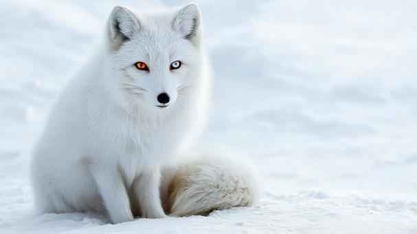 異色の瞳の白狐の写真