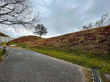 天理市にある赤土山古墳 奈良,天理市,前方後円墳の写真素材