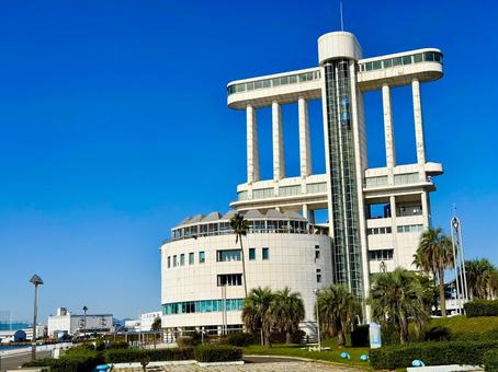 名古屋港　ポートビル 海,コピースペース,ランドマークの写真素材