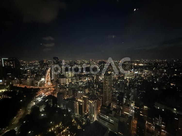 赤羽橋方面　もう1つの東京タワー 夜景,東京,タワーの写真素材