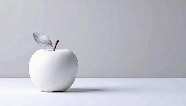 真っ白なりんご、陶器のオーナメント 真っ白なりんご、陶器のオーナメントの写真