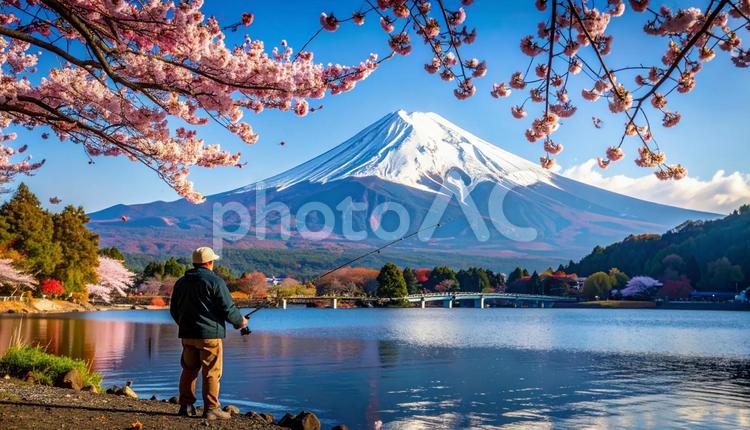 釣りをする男性 釣り,釣り糸,手の写真素材