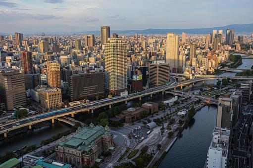 都市景観 ステーションワン,淀屋橋,大阪の写真素材