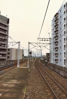 線路 線路,駅,ホームの写真素材