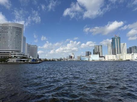 海から墨田区方面 海から墨田区方面 スカイツリー,隅田川,海の写真素材