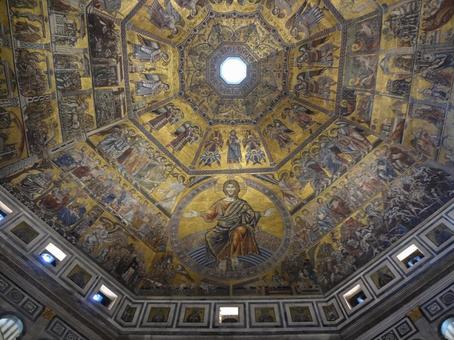 サンジョバンニ洗礼堂 サンジョバンニ洗礼堂,天井画,フィレンツェの写真素材