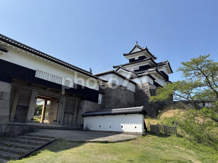 小峰城 小峰城,城,晴天の写真素材