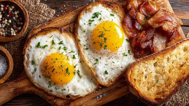 シンプルだけど満足感のある朝食プレート シンプルだけど満足感のある朝食プレートの写真