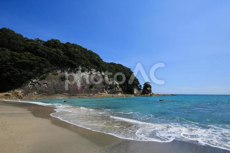 高知県土佐清水市　桜浜の風景 桜浜,桜浜海水浴場,浜の写真素材