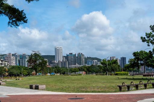 淡水の公園で 淡水の公園で 淡水,台湾,台北の写真素材
