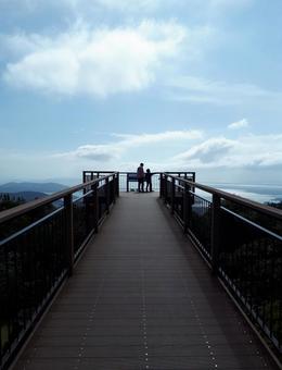 青空と遠くの海 青空と遠くの海 空,山,海の写真素材