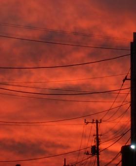 夕焼け 夕焼け,空,夕暮れの写真素材