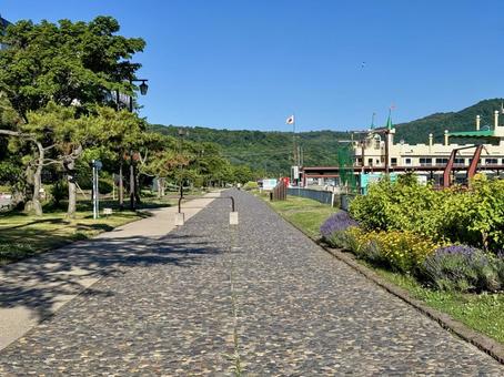 洞爺湖温泉街 遊歩道 洞爺湖温泉街 遊歩道の写真