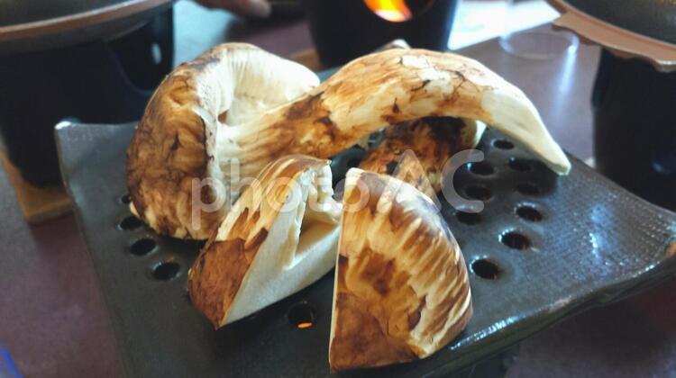 焼き松茸 おいしい,お昼ご飯,きのこの写真素材