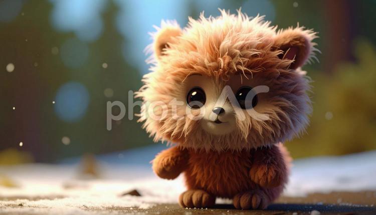 小さな雪男の人形 雪男,人形,冬の写真素材