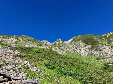 赤石岳山頂から下山1 赤石岳山頂から下山1の写真