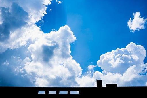 夏の青空とダムの堤体 夏の青空とダムの堤体 ダム,堤体,青空の写真素材