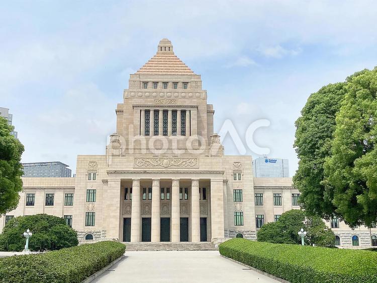 東京風景・国会議事堂 国会議事堂,千代田区,永田町の写真素材