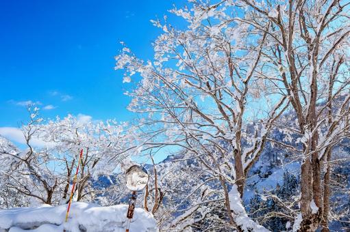 250320秋山郷清水川原、結東 秋山郷,長野県,栄村の写真素材