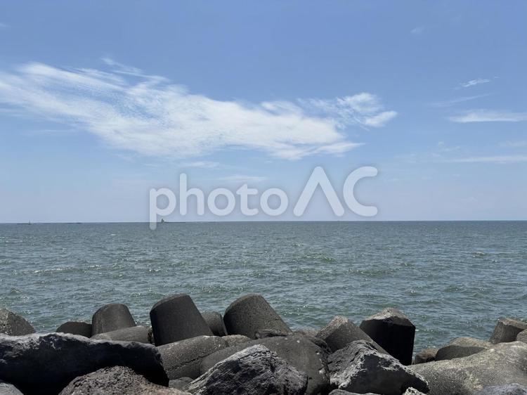 あおぞらとうみ 海,空,風景の写真素材