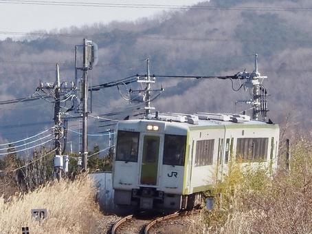 八高線 キハ110系 小川町駅 八高線,キハ110系気動車,キハ110系の写真素材