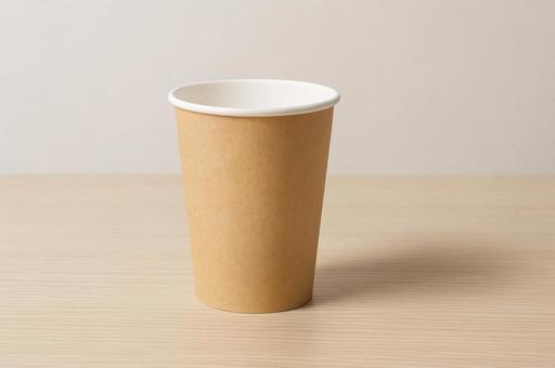 シンプルな茶色のペーパーカップ・紙コップ シンプルな茶色のペーパーカップ・紙コップの写真