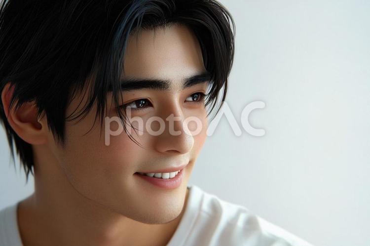爽やか笑顔のイケメン 美男子,男性,イケメンの写真素材