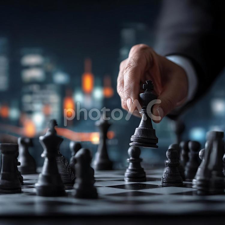 ビジネス戦略、チェスの一手 チェス,将棋,ゲームの写真素材