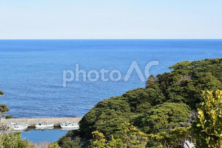 ＜千葉県＞官軍塚からの眺め(勝浦市) 官軍塚,自然,青空の写真素材