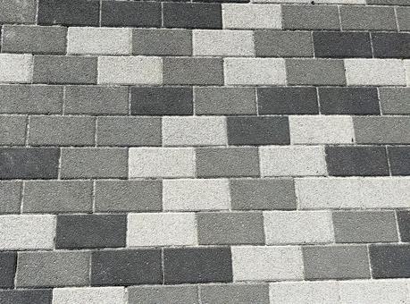 【背景素材】白黒の市松模様ブロック/石畳 背景,テクスチャ,壁紙の写真素材