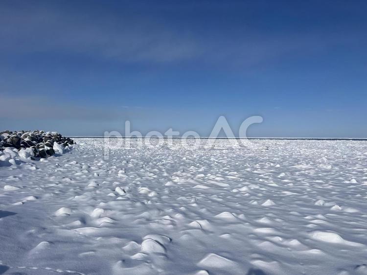流氷満員御礼 冬,海,流氷の写真素材